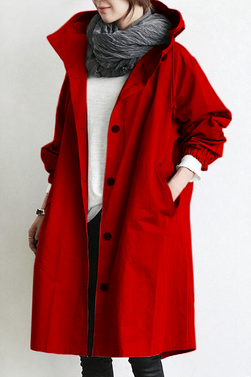 Trench Coat Slim Fit Donna – Impermeabile con Cappuccio, Adatto per Primavera e Autunno 5