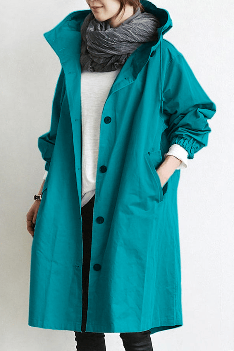 Trench Coat Slim Fit Donna – Impermeabile con Cappuccio, Adatto per Primavera e Autunno 6