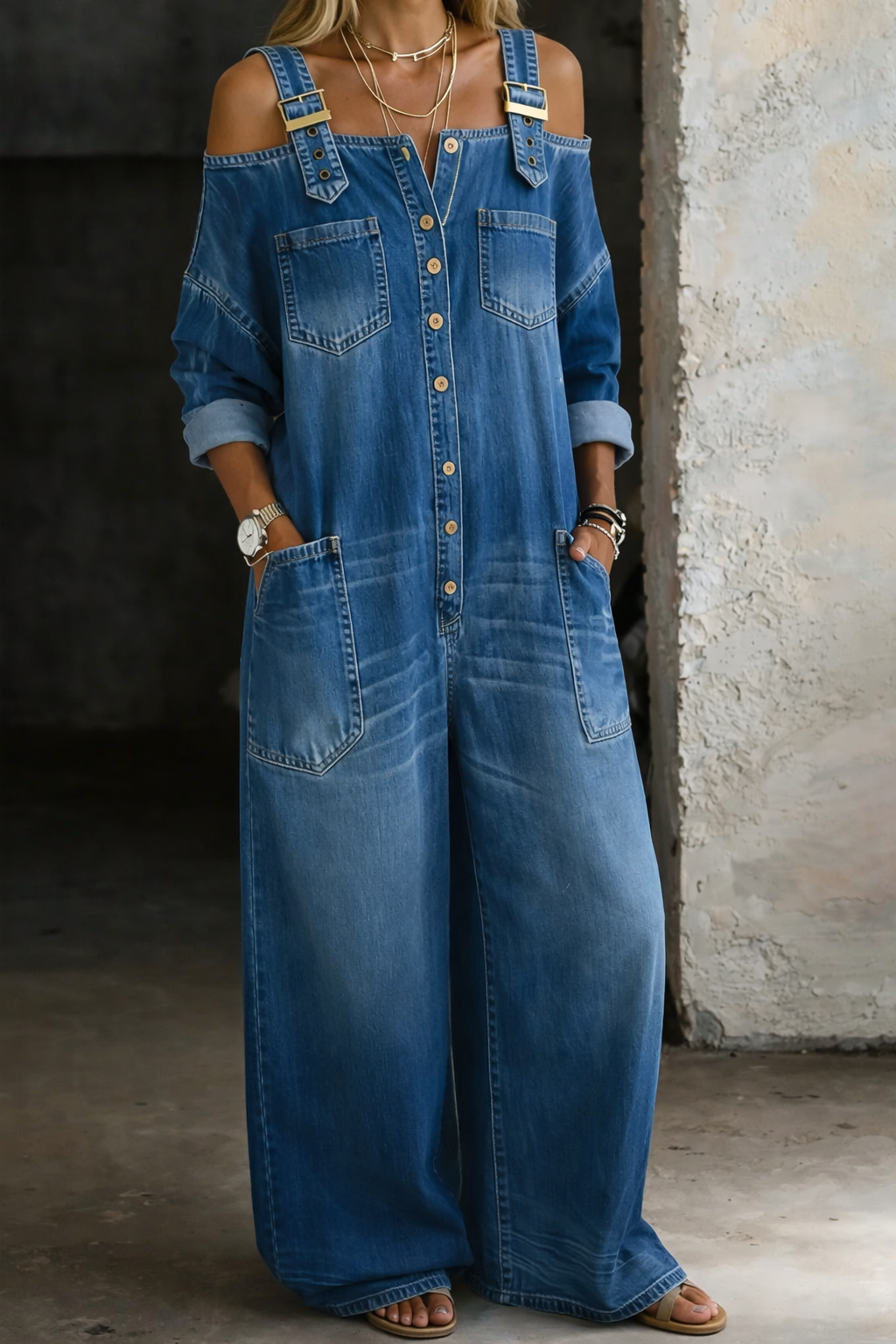 Tuta Donna | Spalle Scoperte & Gamba Ampia, Look Curato Versatile