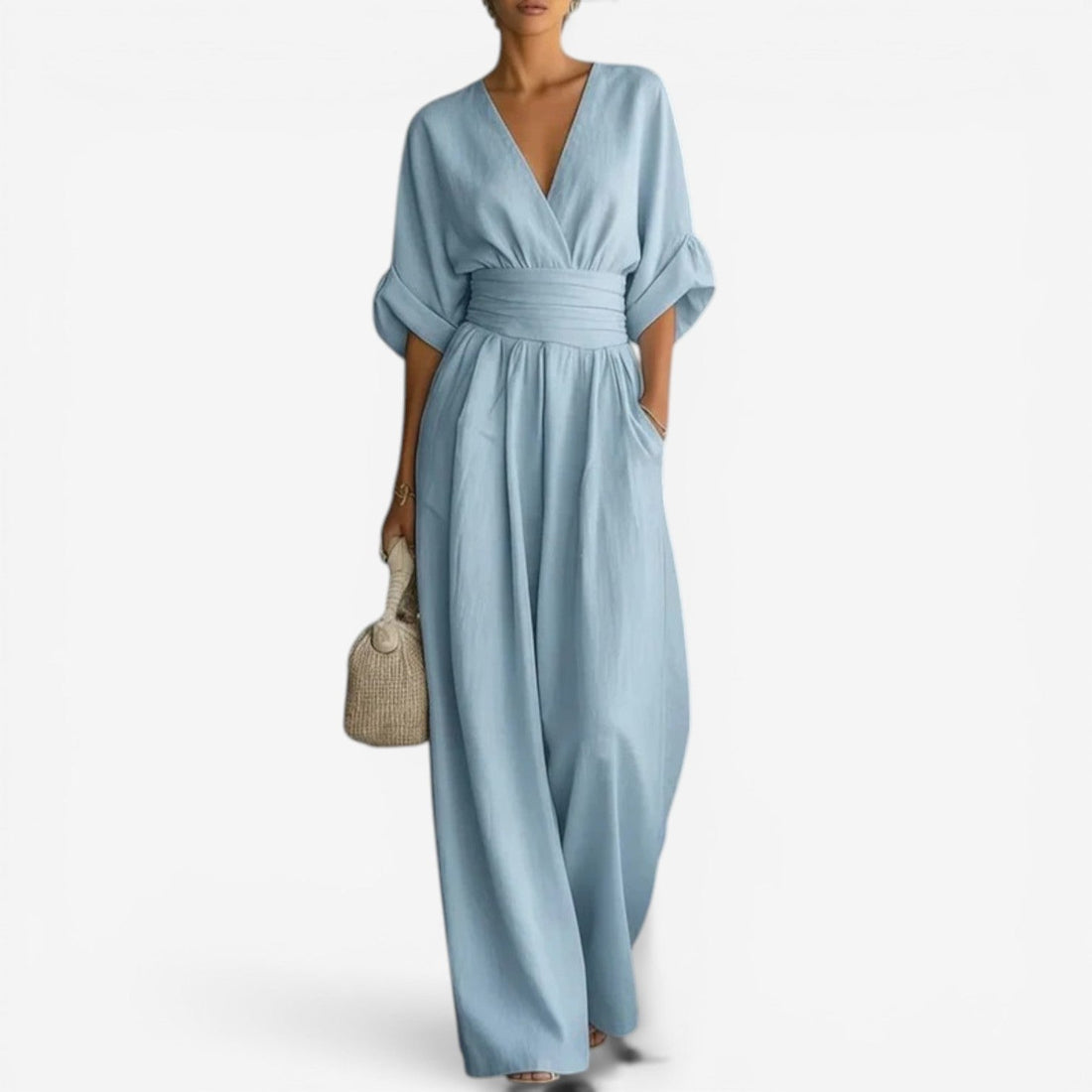 Tuta Elegante Donna | Scollo a V Profondo & Vita Alta Scolpita