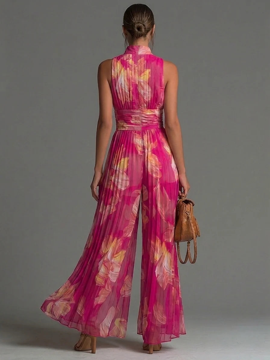 Tuta Estiva Donna | Chiffon Plissettato & Stampa Floreale