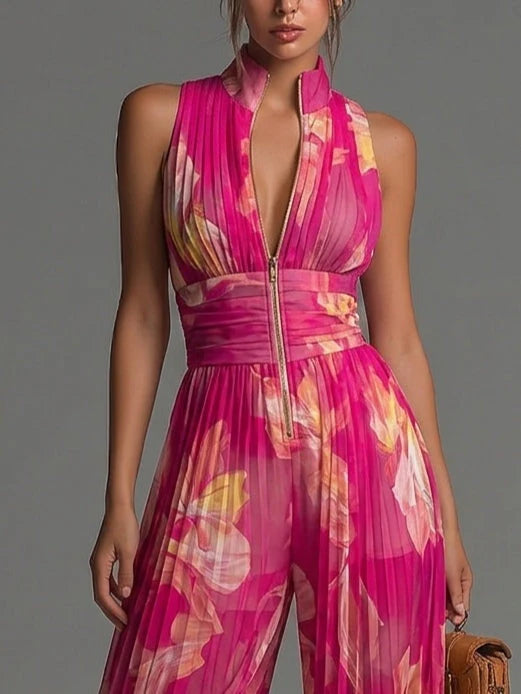 Tuta Estiva Donna | Chiffon Plissettato & Stampa Floreale