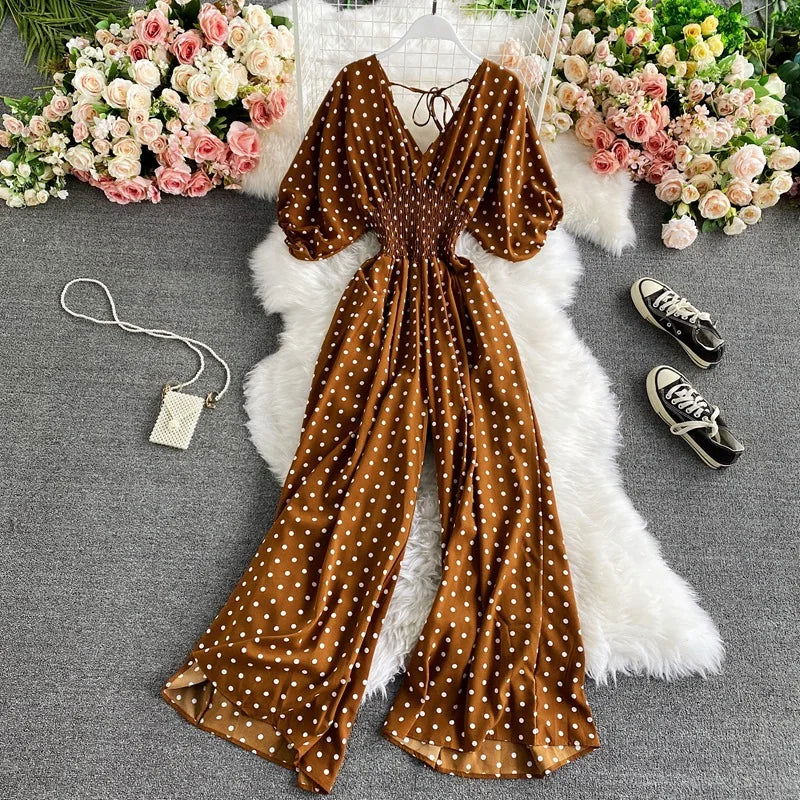 Tuta Estiva Donna | Stampa a Pois & Vita Smock Valorizzante