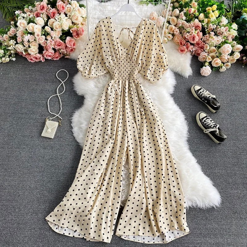 Tuta Estiva Donna | Stampa a Pois & Vita Smock Valorizzante