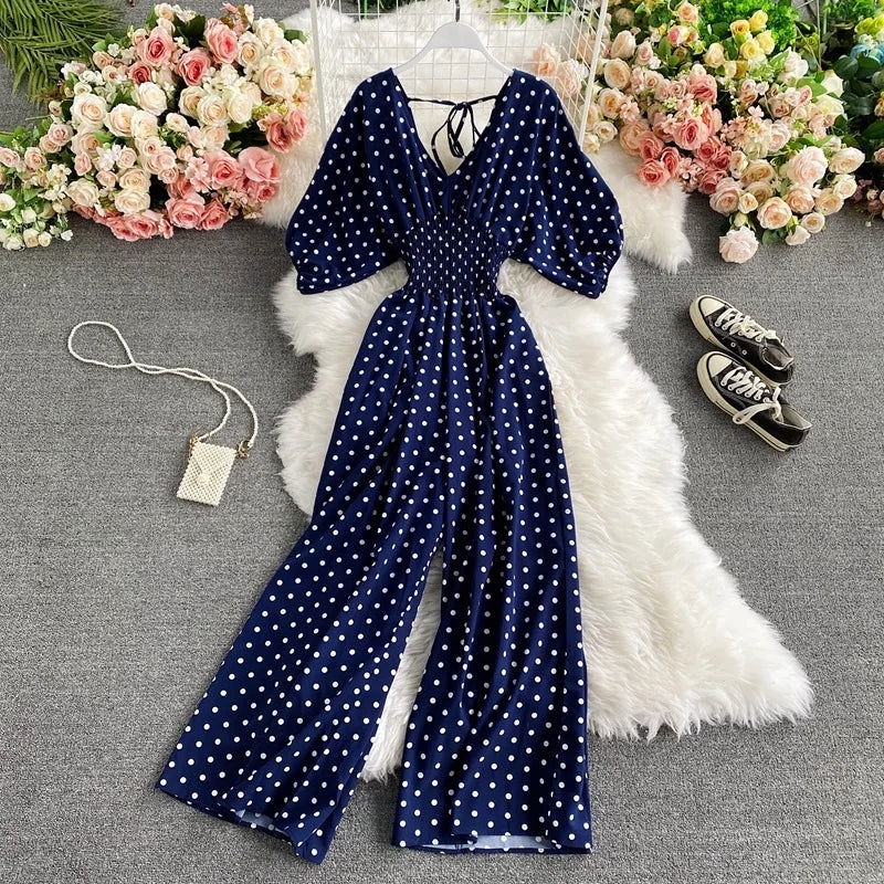 Tuta Estiva Donna | Stampa a Pois & Vita Smock Valorizzante