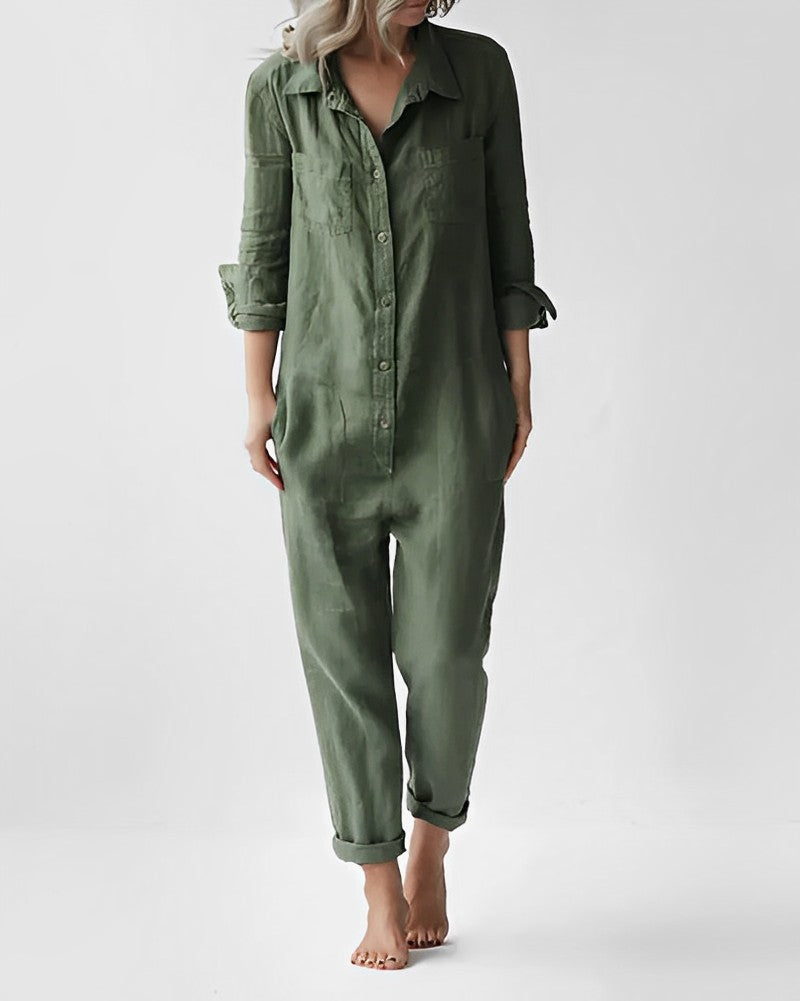 Tuta Estiva Donna | Stile Camicia con Bottoni & Vestibilità Rilassata