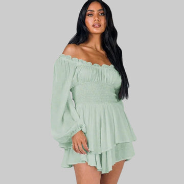 Tuta corta da donna con spalle scoperte - Chic e leggera 0
