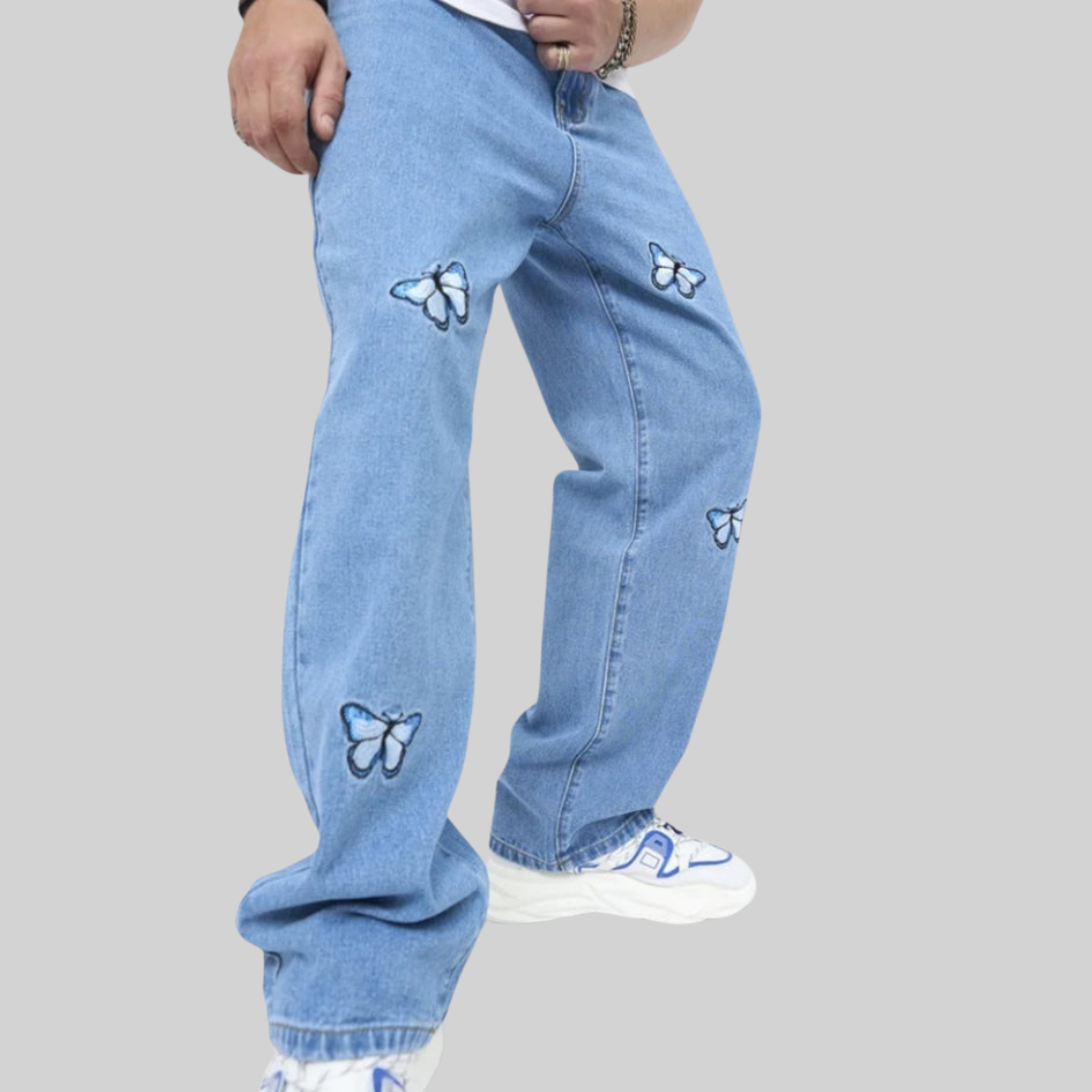Jeans Uomo | Ricamo Vintage e Gamba Dritta 3
