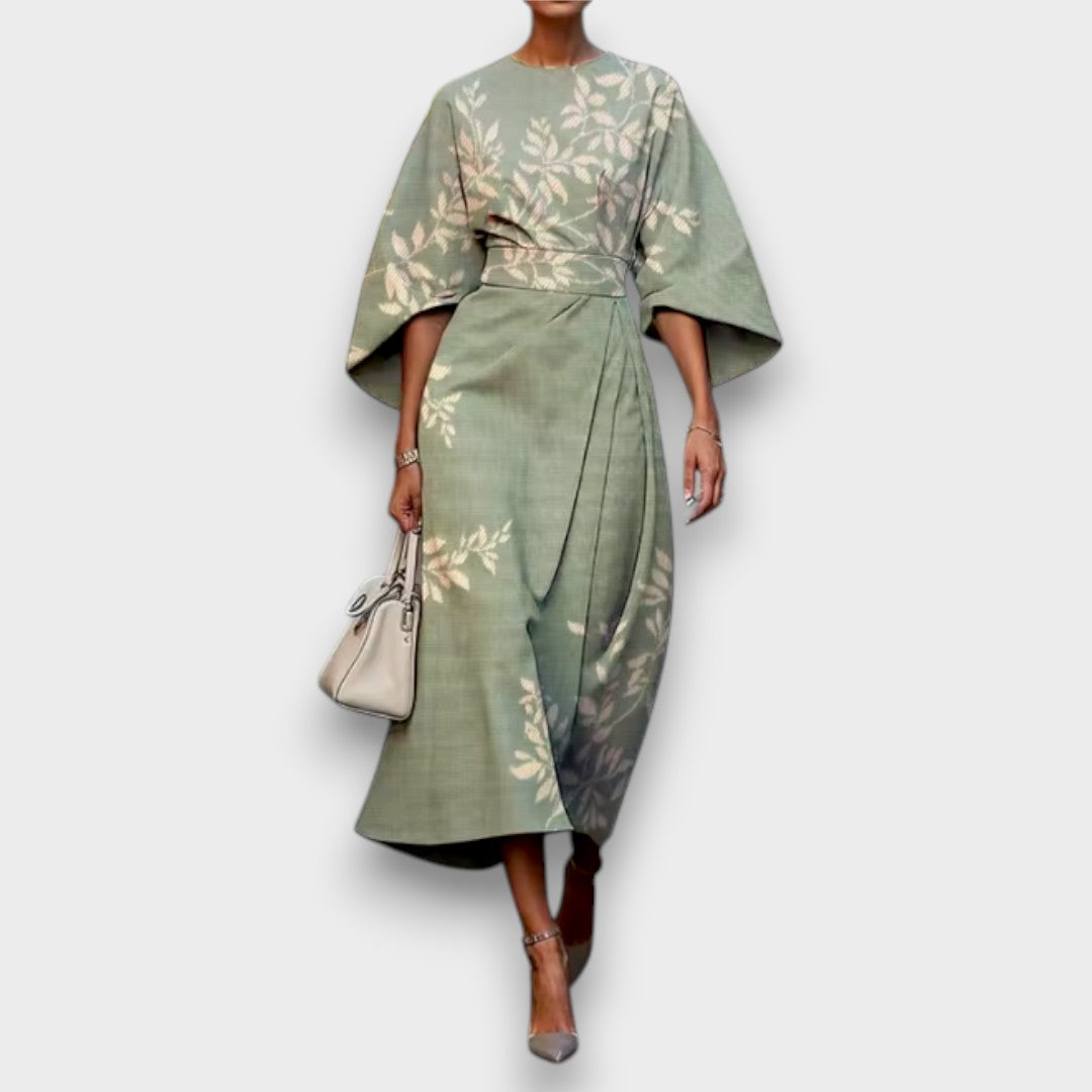 Vestito Floreale Elegante Donna | Maniche ampie & Vita definita slanciante