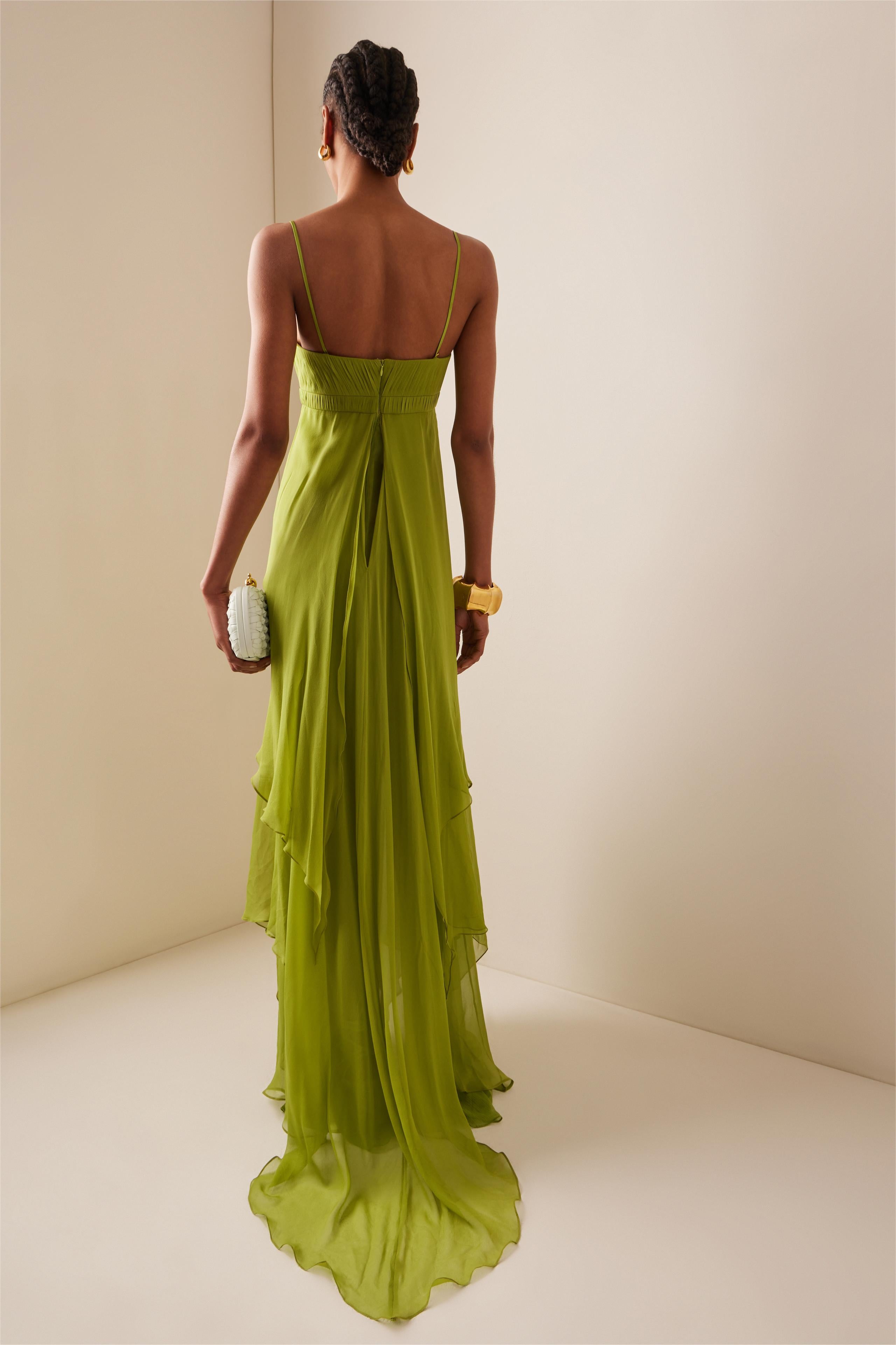 Vestito Maxi Donna | Cut-Out Frontale & Gonna con Volant