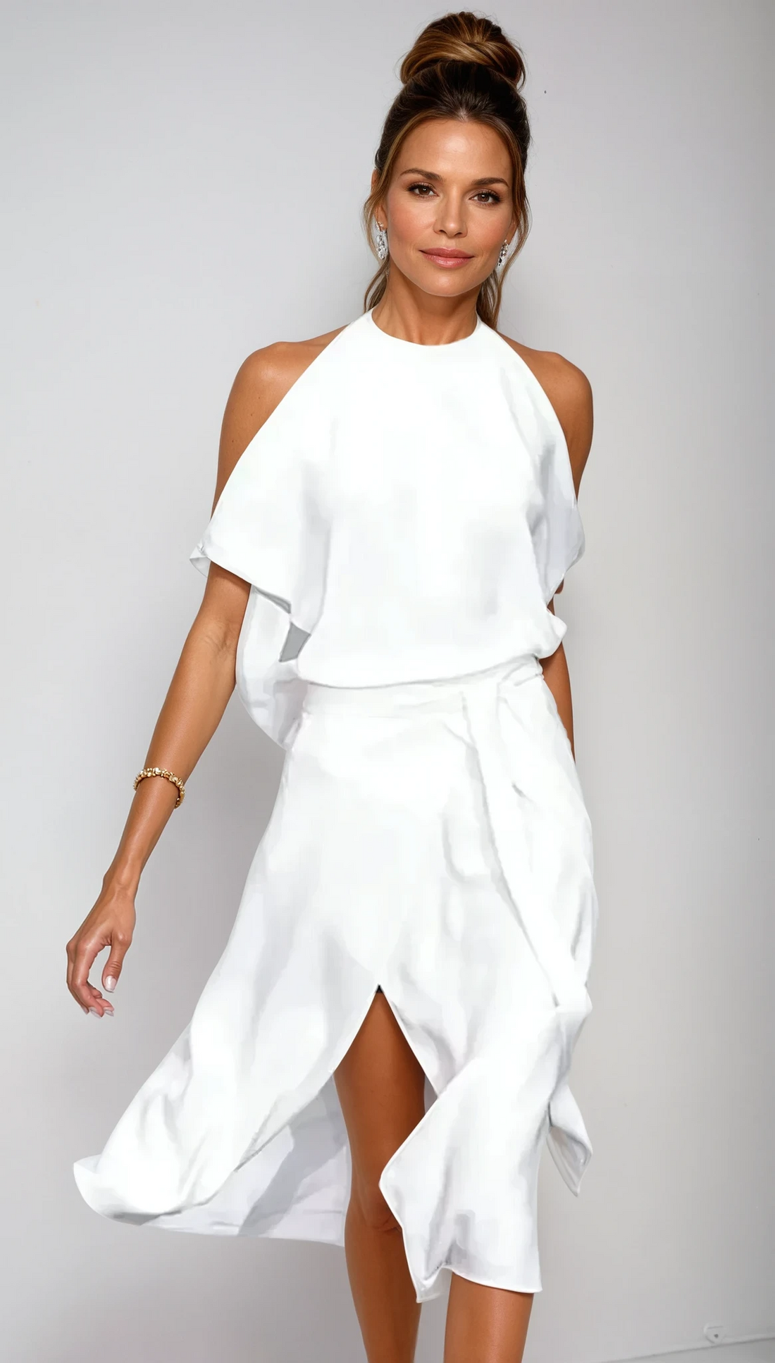 Vestito midi Donna | Spalle Scoperte & Orlo Asimmetrico che Slancia
