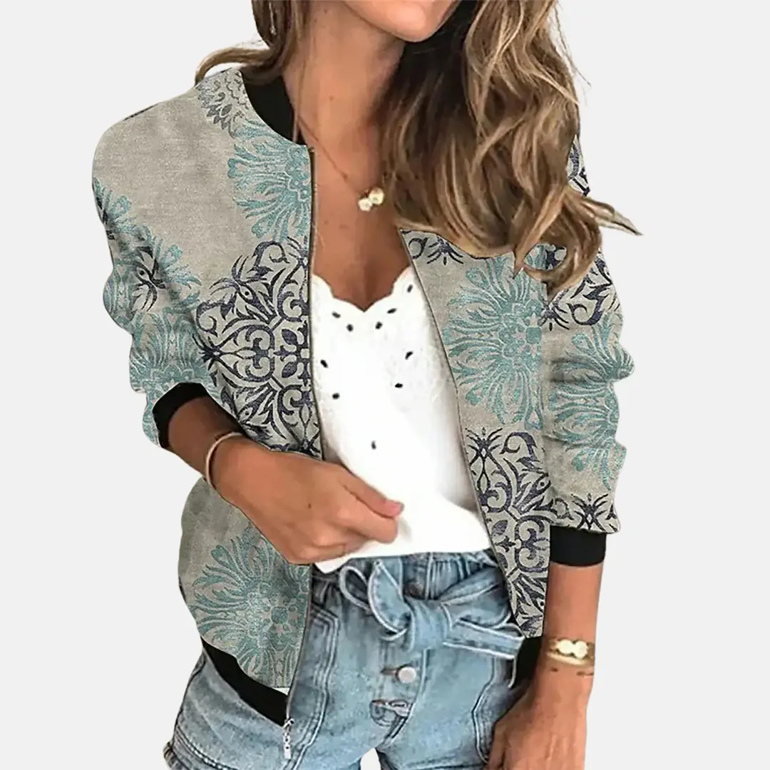 Vintage-Inspired Bomber Jacket for Women – Classic &amp; Versatile-Caliboot