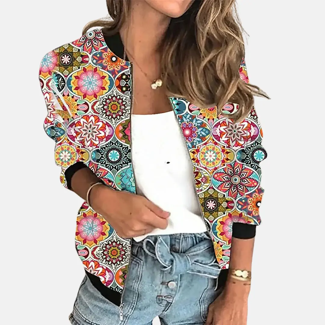 Vintage-Inspired Bomber Jacket for Women – Classic &amp; Versatile-Caliboot