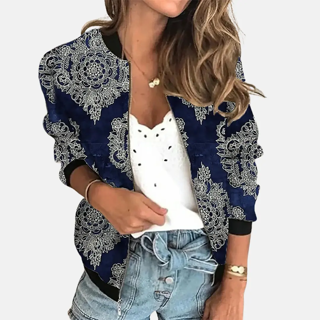 Vintage-Inspired Bomber Jacket for Women – Classic &amp; Versatile-Caliboot
