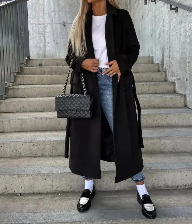 Double-Breasted Winter Coat for Women – Elegant &amp; Structured-Caliboot
