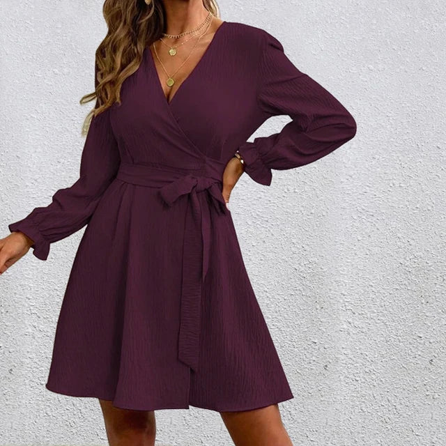 Women's Elegant Dress | Wrap & Timeless Belted Waist