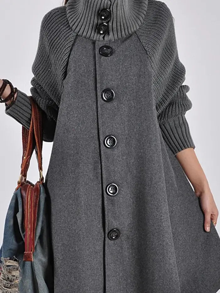 High Neck Black Trench Coat for Women – Elegant &amp; Versatile Style 3