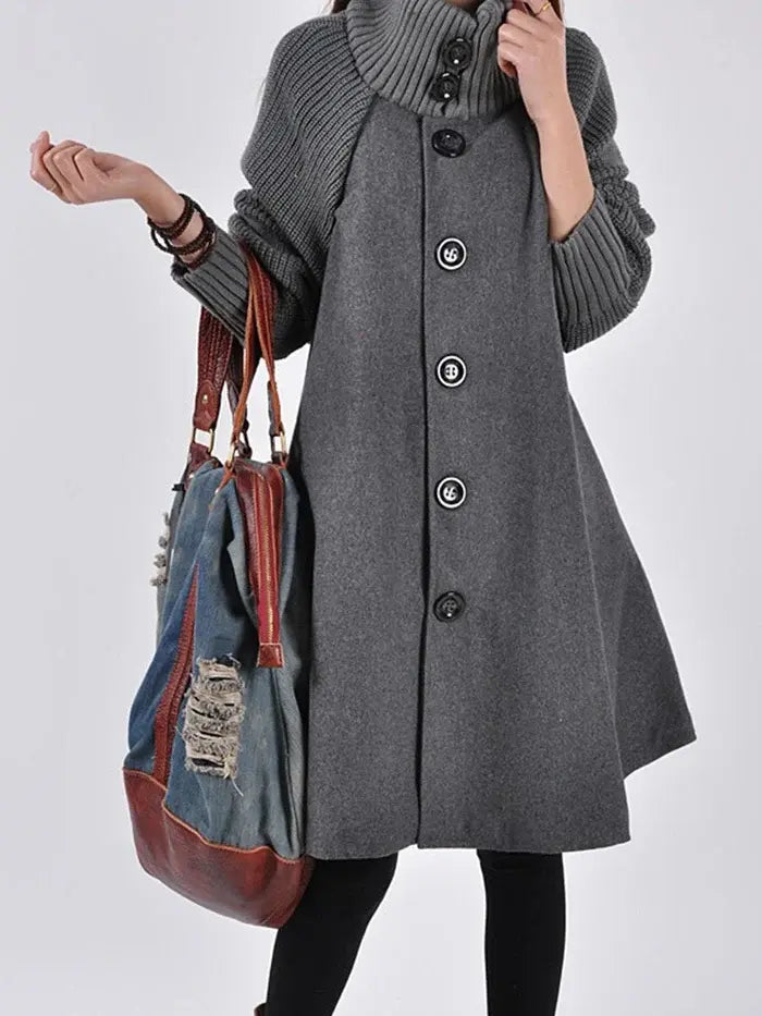 High Neck Black Trench Coat for Women – Elegant &amp; Versatile Style 4