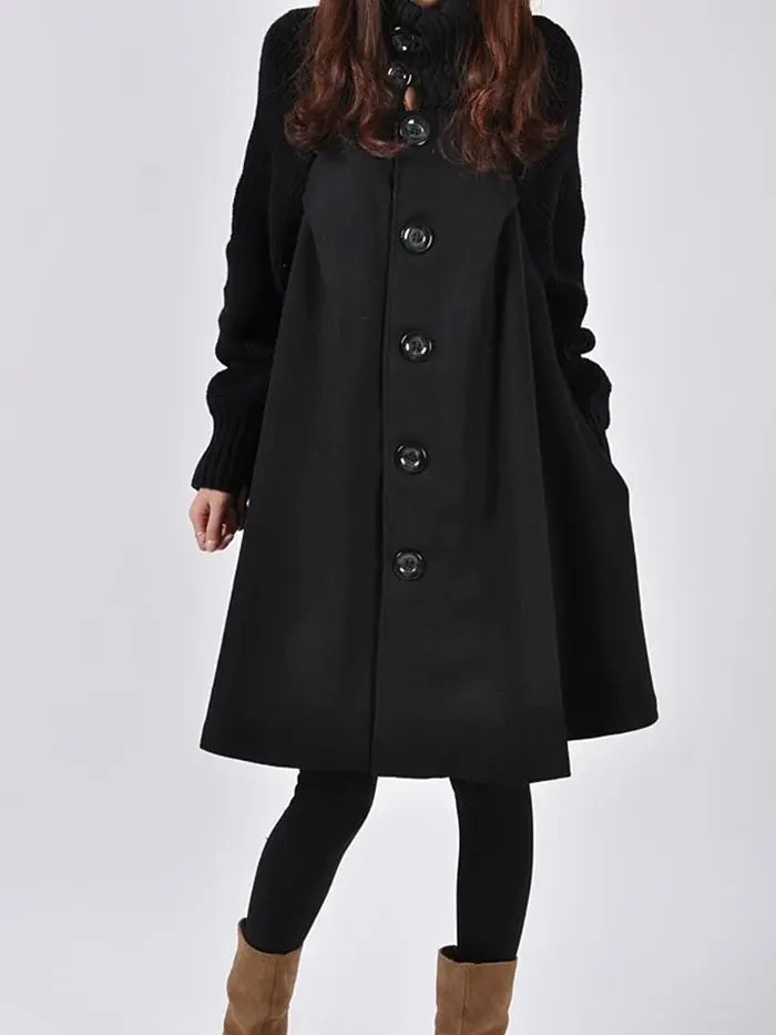 High Neck Black Trench Coat for Women – Elegant &amp; Versatile Style 7