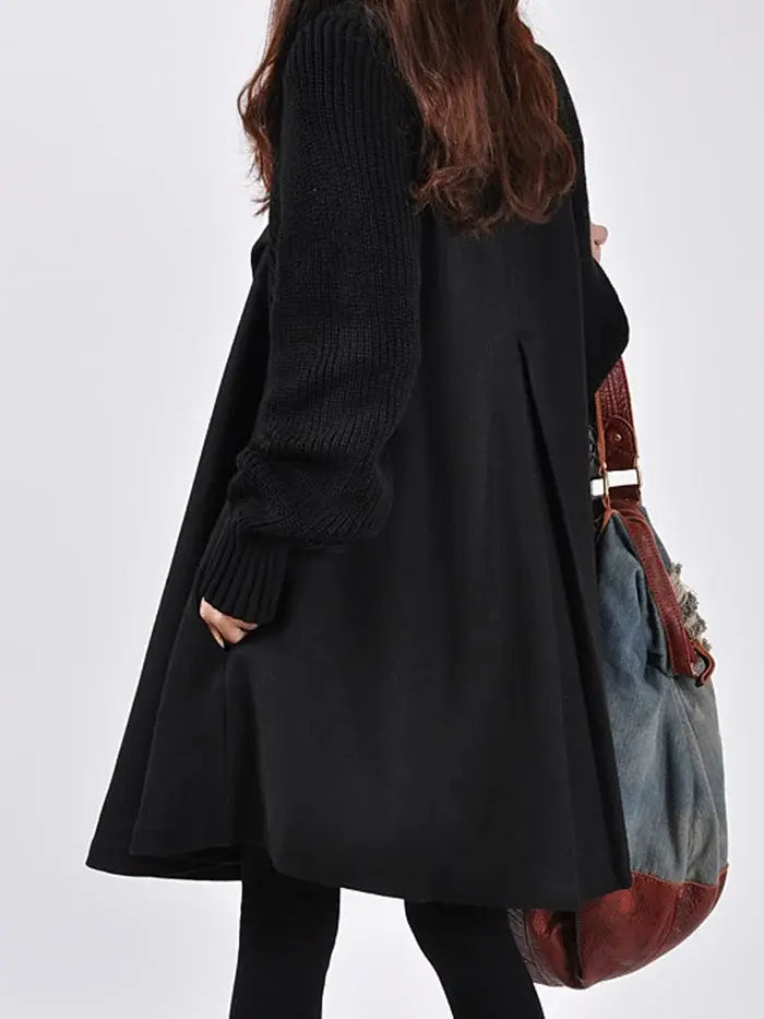 High Neck Black Trench Coat for Women – Elegant &amp; Versatile Style 8