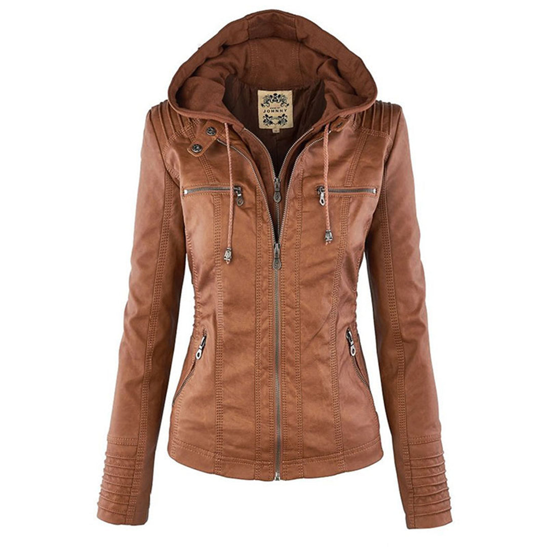 Women's Hooded Biker Jacket | Fitted & Functional
