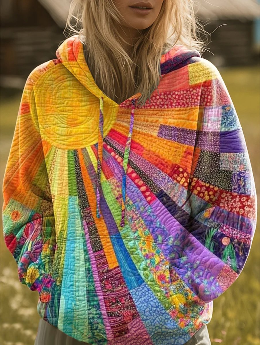 Women's Hoodie | Quilted Patchwork