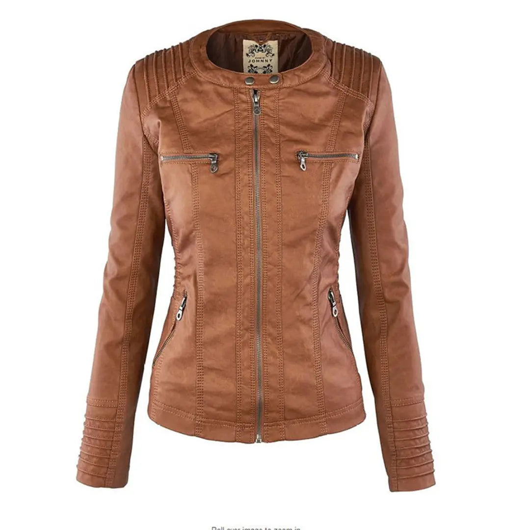 Weatherproof Leather Jacket for Women – Stylish &amp; Functional Design 1
