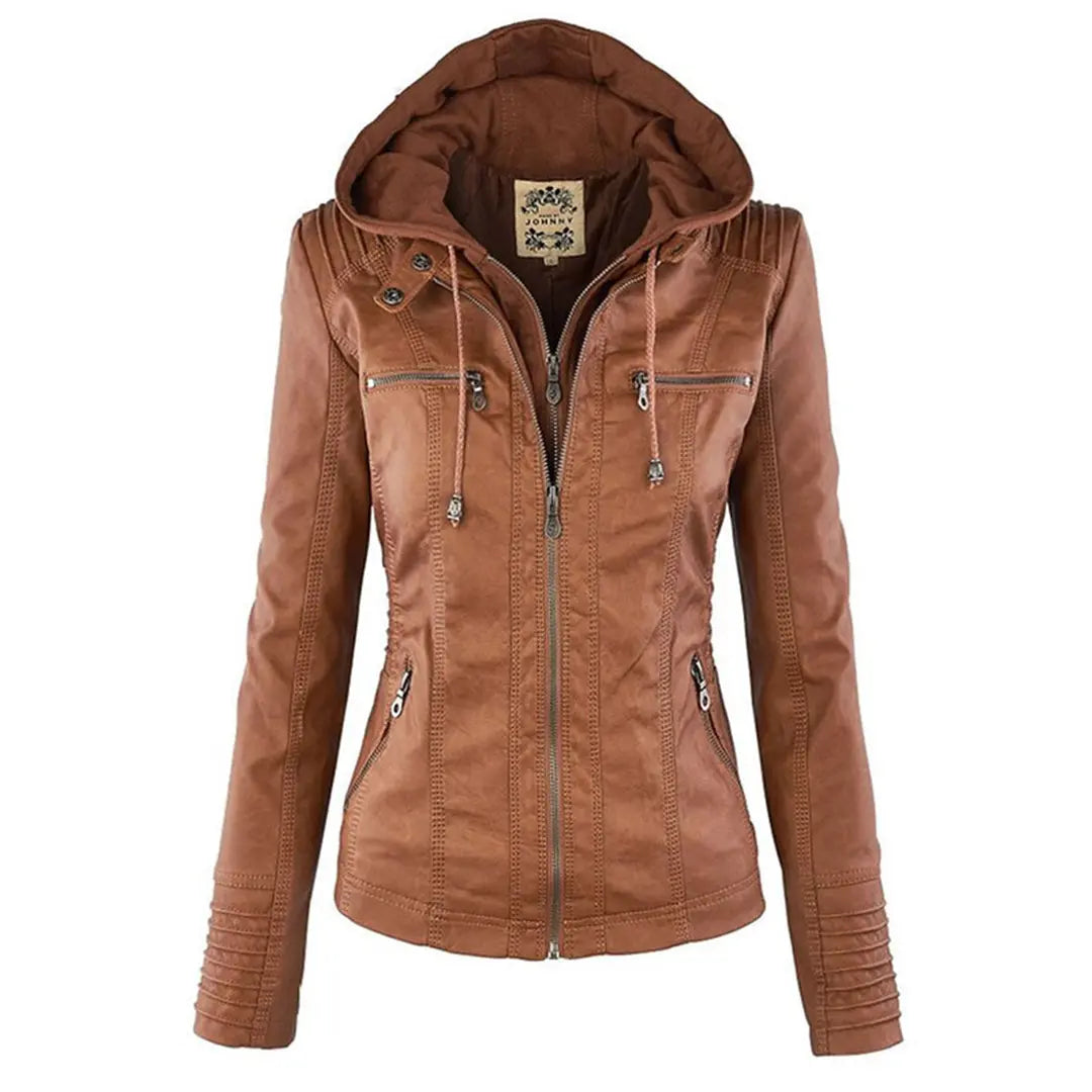 Weatherproof Leather Jacket for Women – Stylish &amp; Functional Design 0