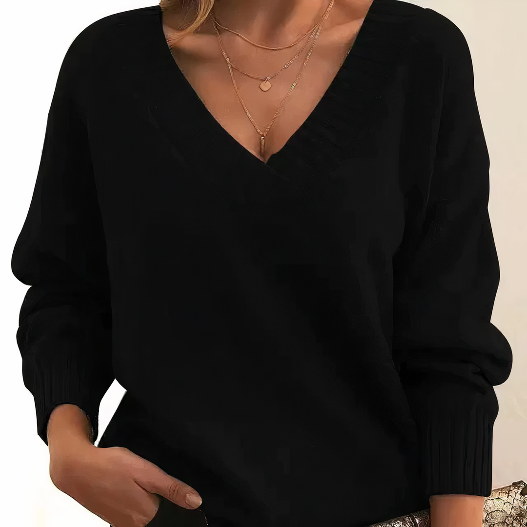 Women's Jumper | Elegant V-Neck
