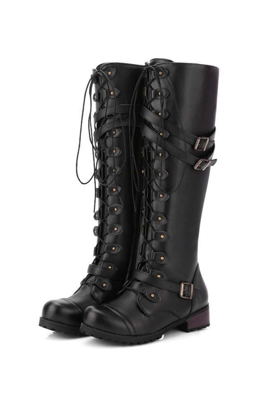 Round-Toe Black Knee High Boots for Women – Bold &amp; Edgy Style