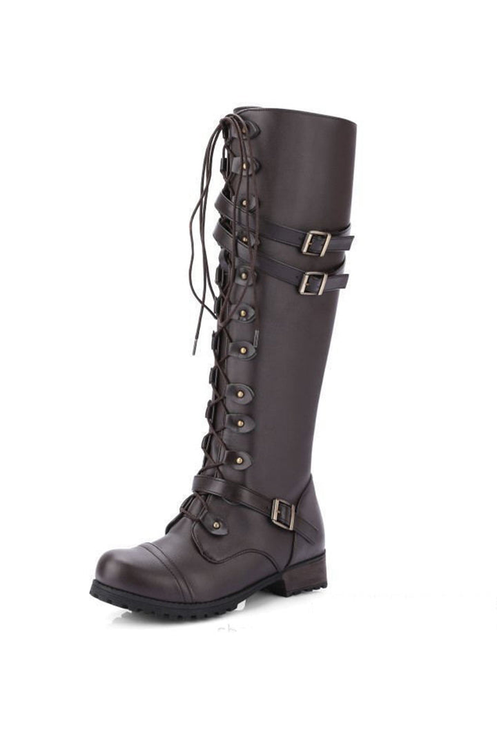 Round-Toe Black Knee High Boots for Women – Bold &amp; Edgy Style