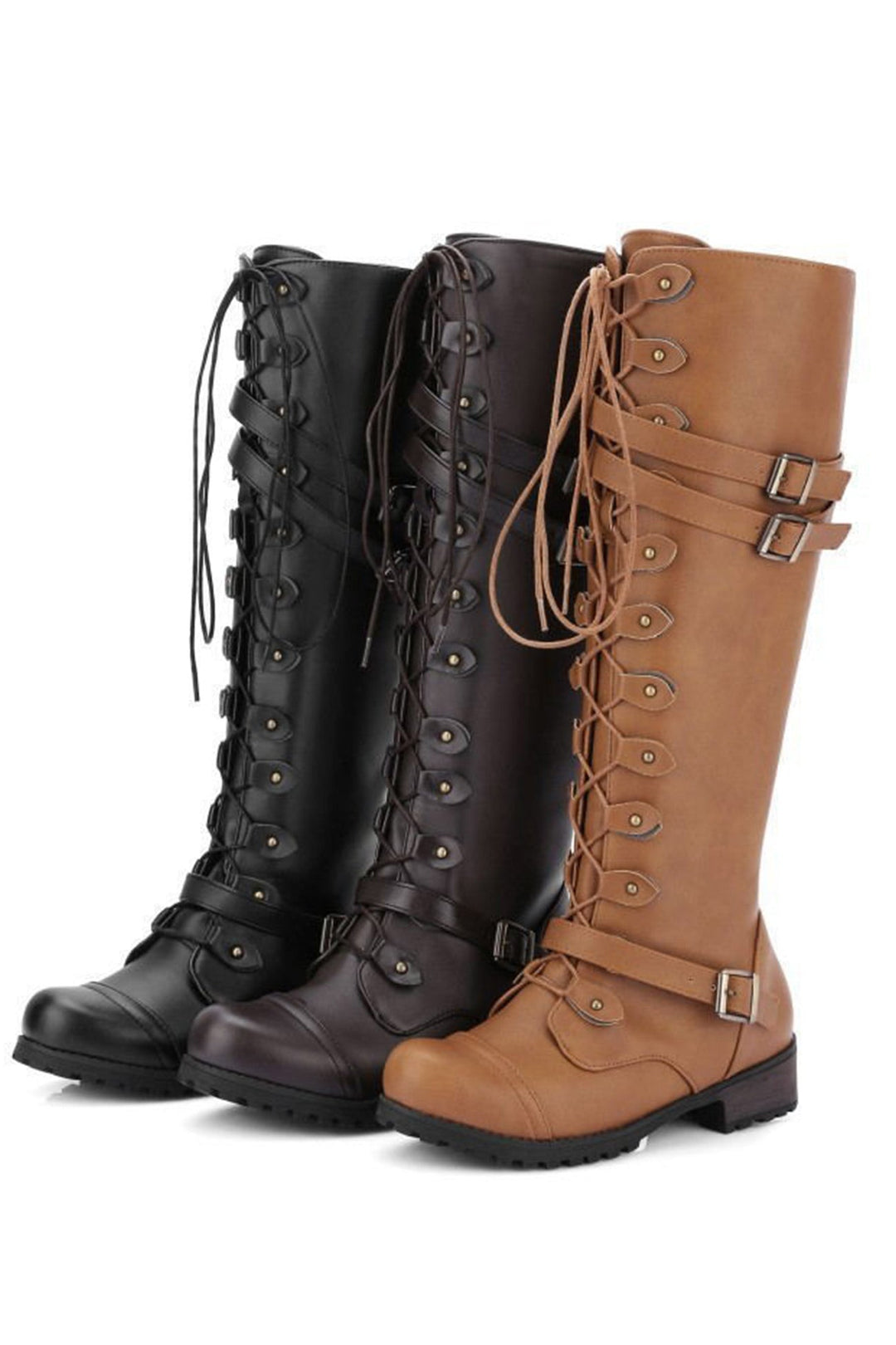 Round-Toe Black Knee High Boots for Women – Bold &amp; Edgy Style