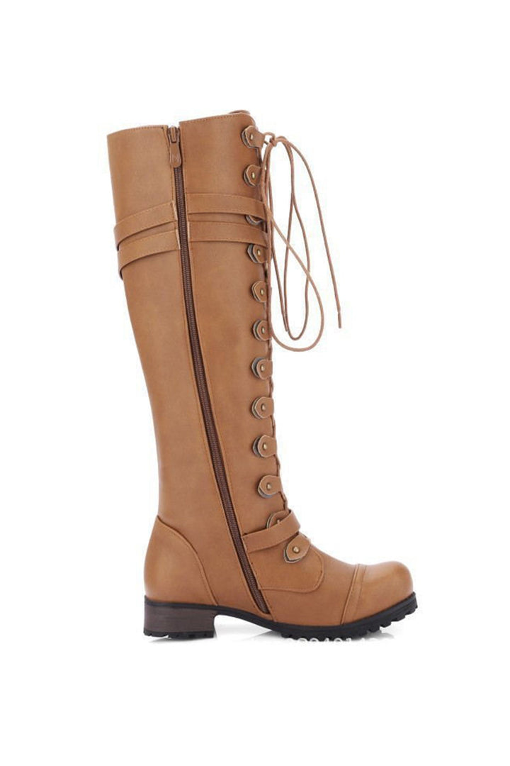Round-Toe Black Knee High Boots for Women – Bold &amp; Edgy Style