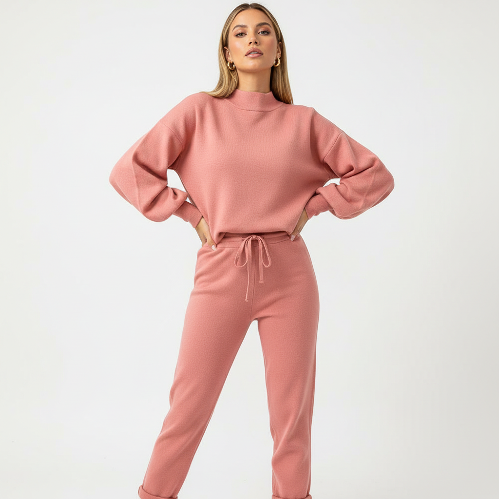 Dames Lounge Set – Comfortabele Losvallende Pasvorm Roze / S - AIDA LENA