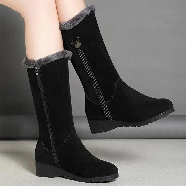 Mid-Calf Suede Boots for Women – Stylish &amp; Warm