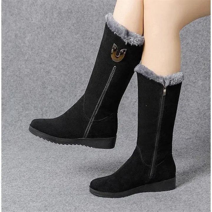 Mid-Calf Suede Boots for Women – Stylish &amp; Warm