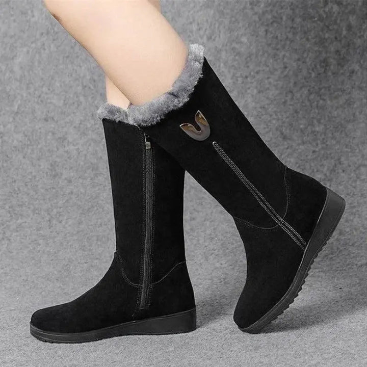 Mid-Calf Suede Boots for Women – Stylish &amp; Warm