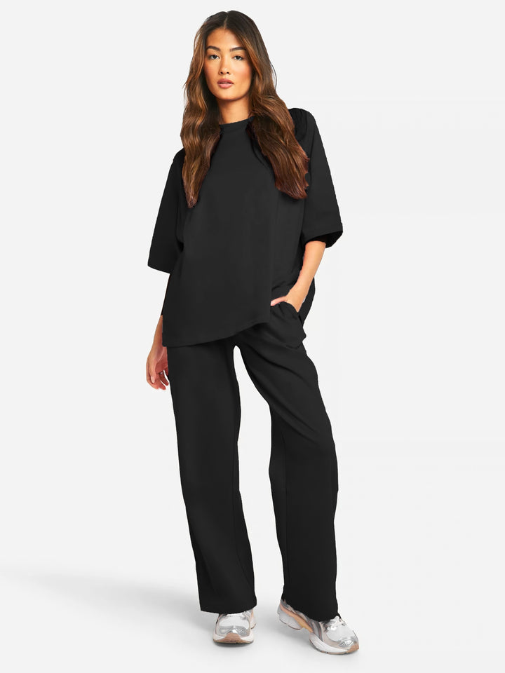 Dames Oversized Lounge Set – Losvallende Pasvorm met Comfortabel Design Zwart / XS - AIDA LENA