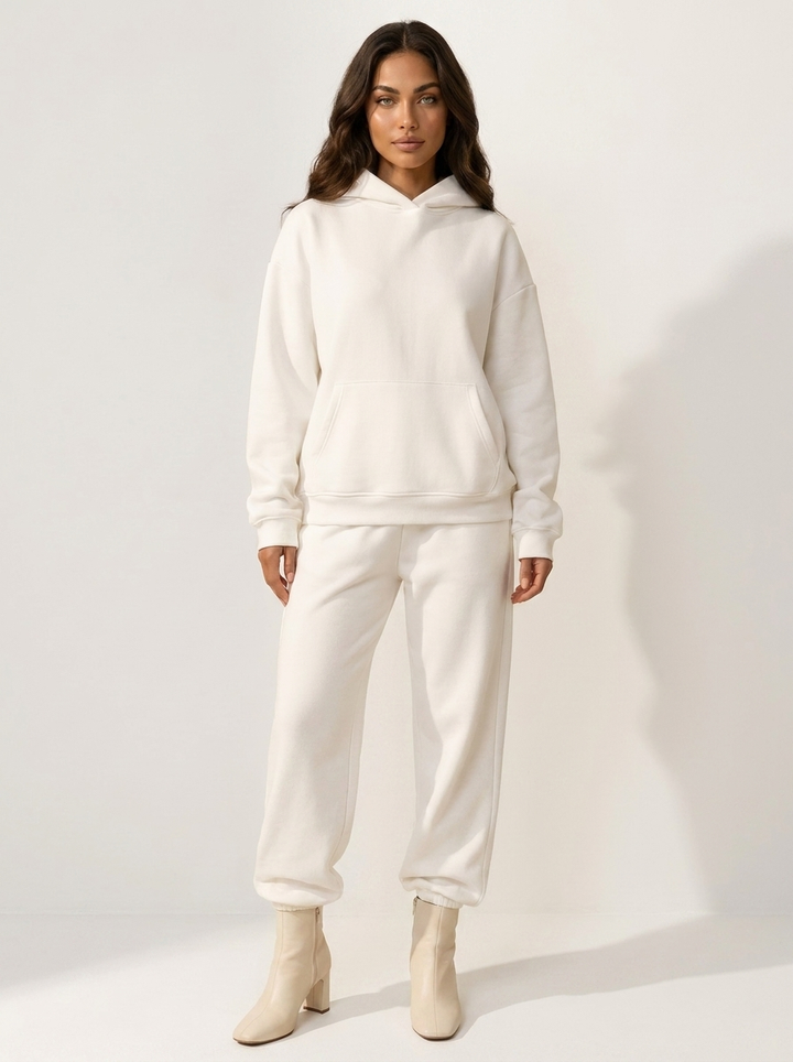 Dames Oversized Joggingpak – Hoodie met Bijpassende Joggingbroek Zwart / S - AIDA LENA
