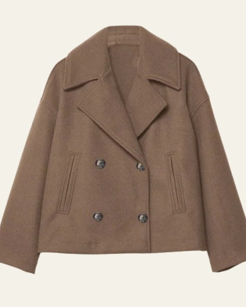 Women's Short Double-Breasted Coat | Smart & Warm
