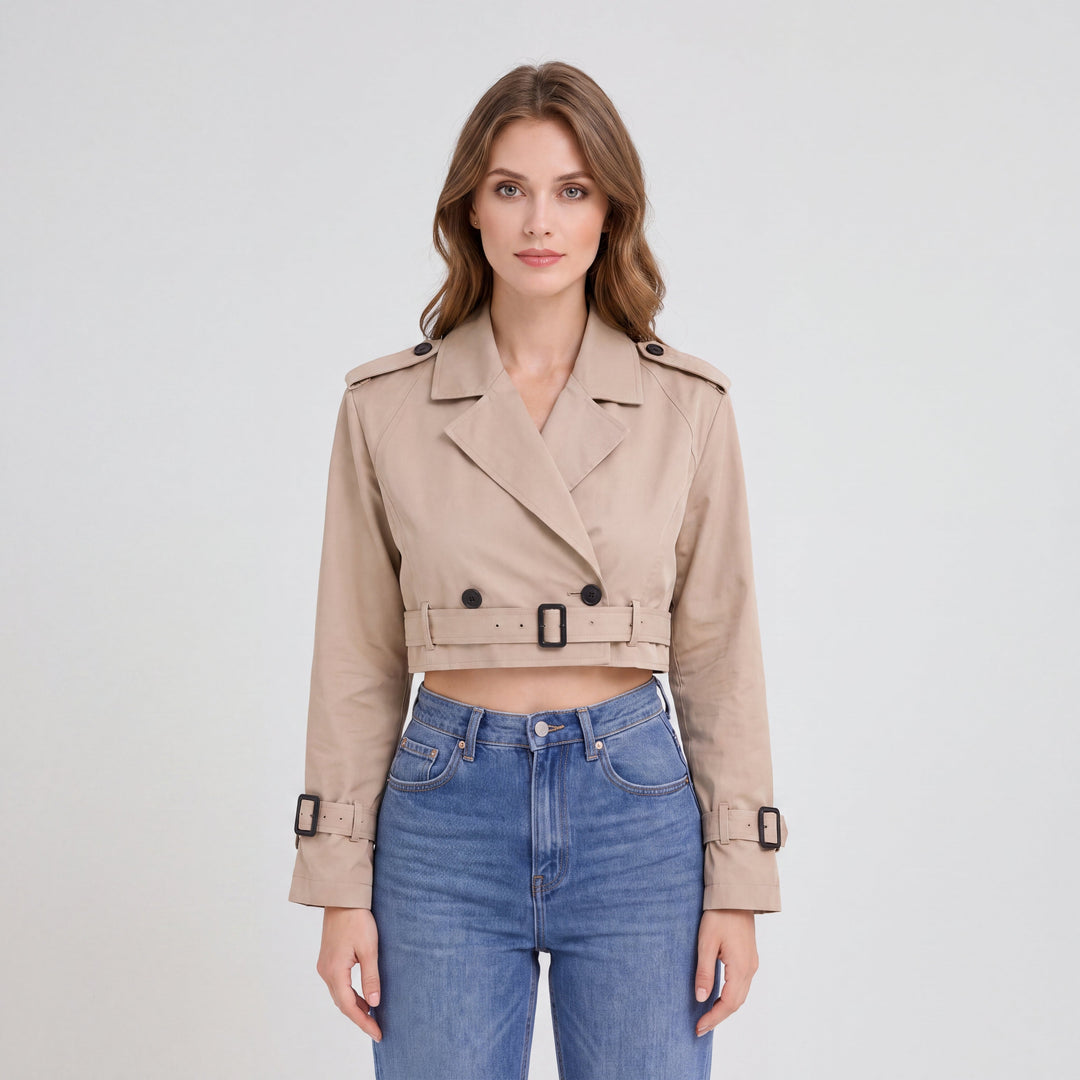 Women's Short Trench Coat | Regular Fit & Timeless Style