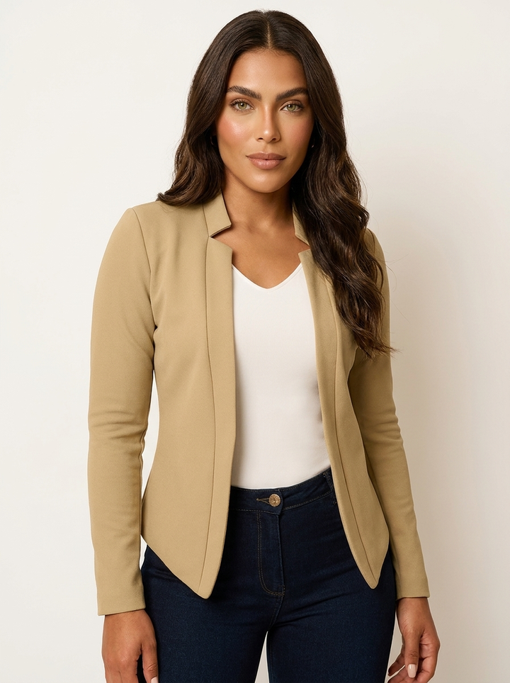 Dames Slim Fit Blazer – Getailleerd Model met Klassieke Revers Blauw / S - AIDA LENA