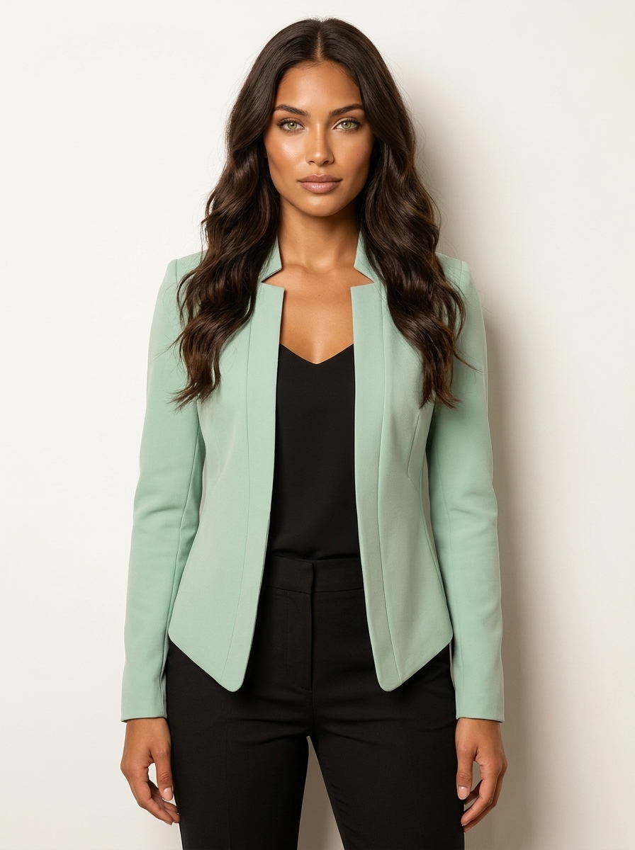 Dames Slim Fit Blazer – Getailleerd Model met Klassieke Revers Blauw / S - AIDA LENA