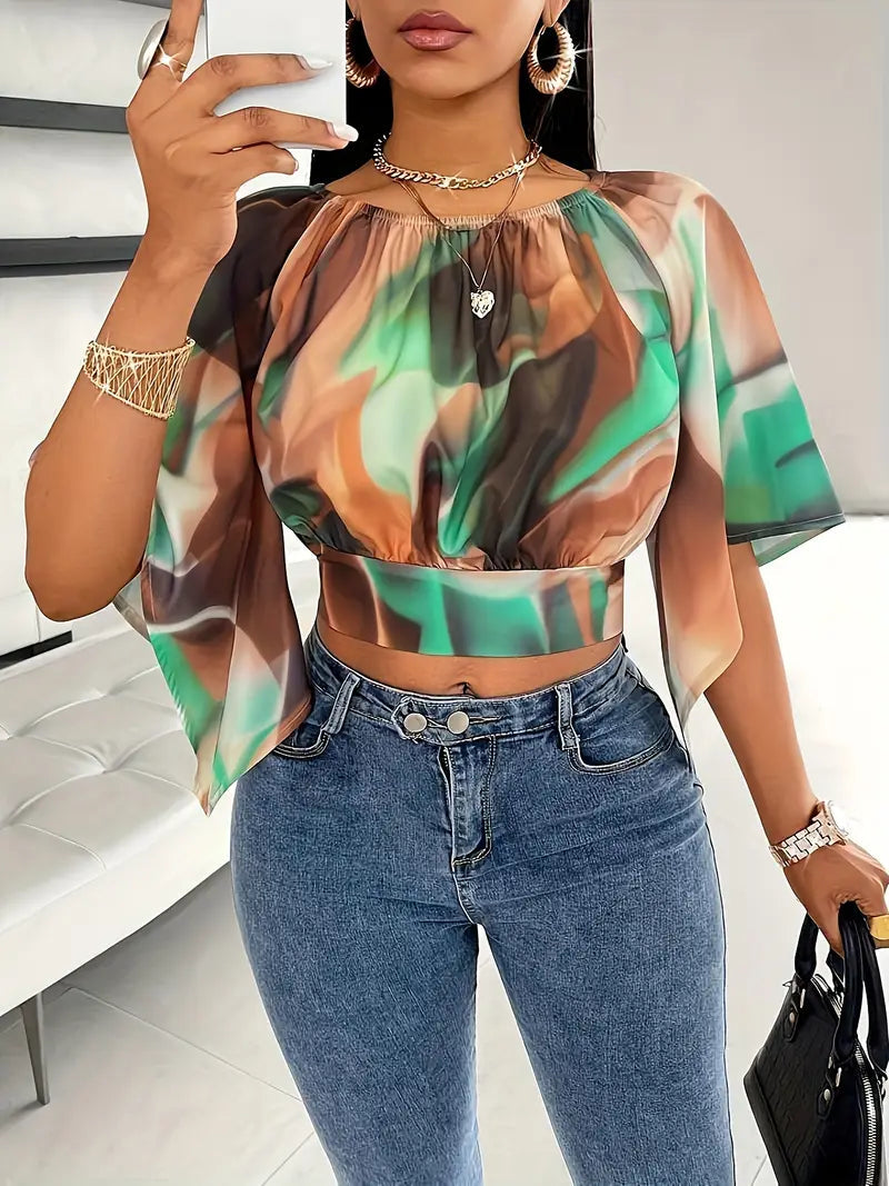 Women's Summer Top | Batik Pattern & Alluring Crop