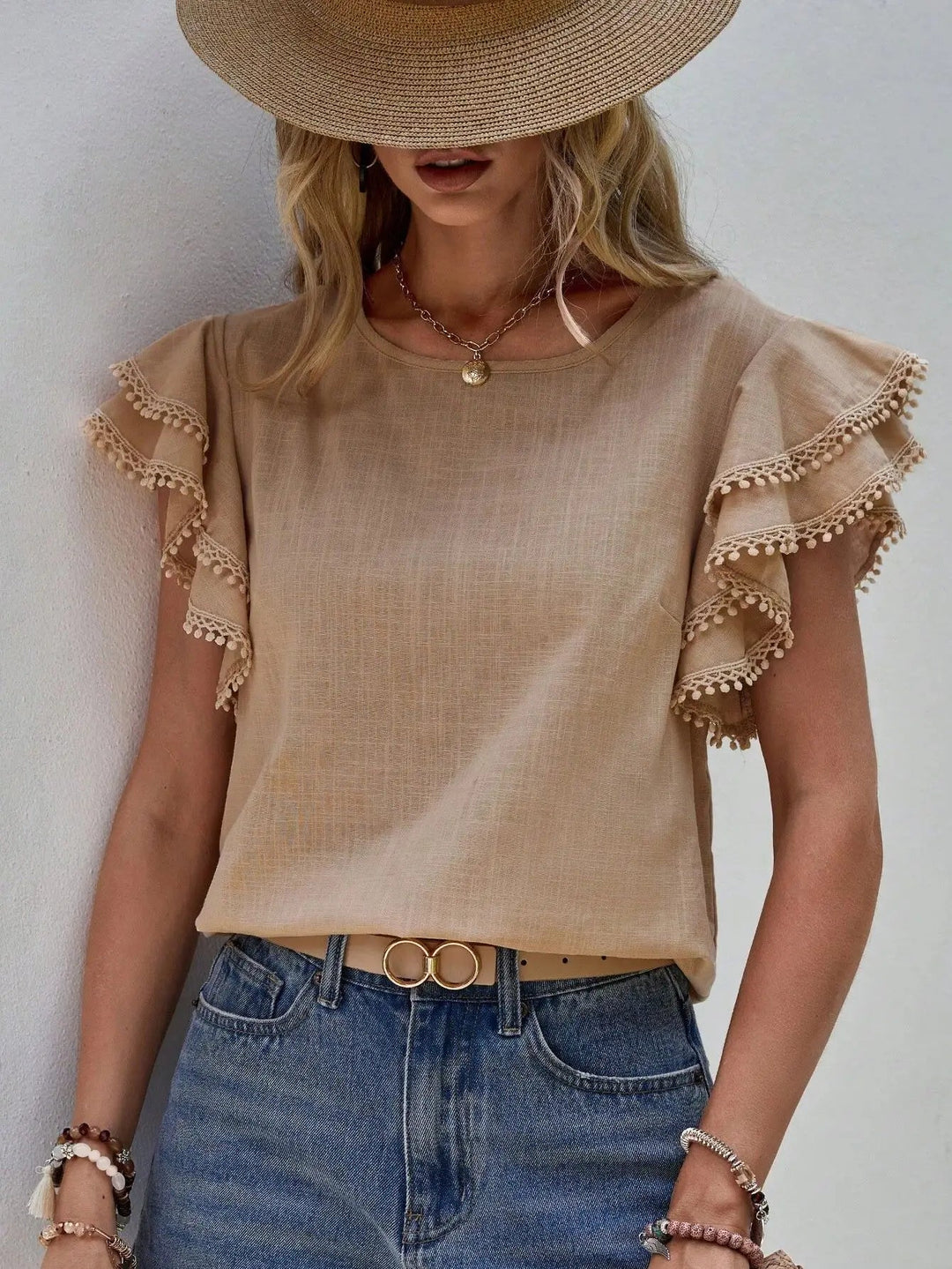 Women's Summer Top | Ruffle Sleeves & Romantic Style