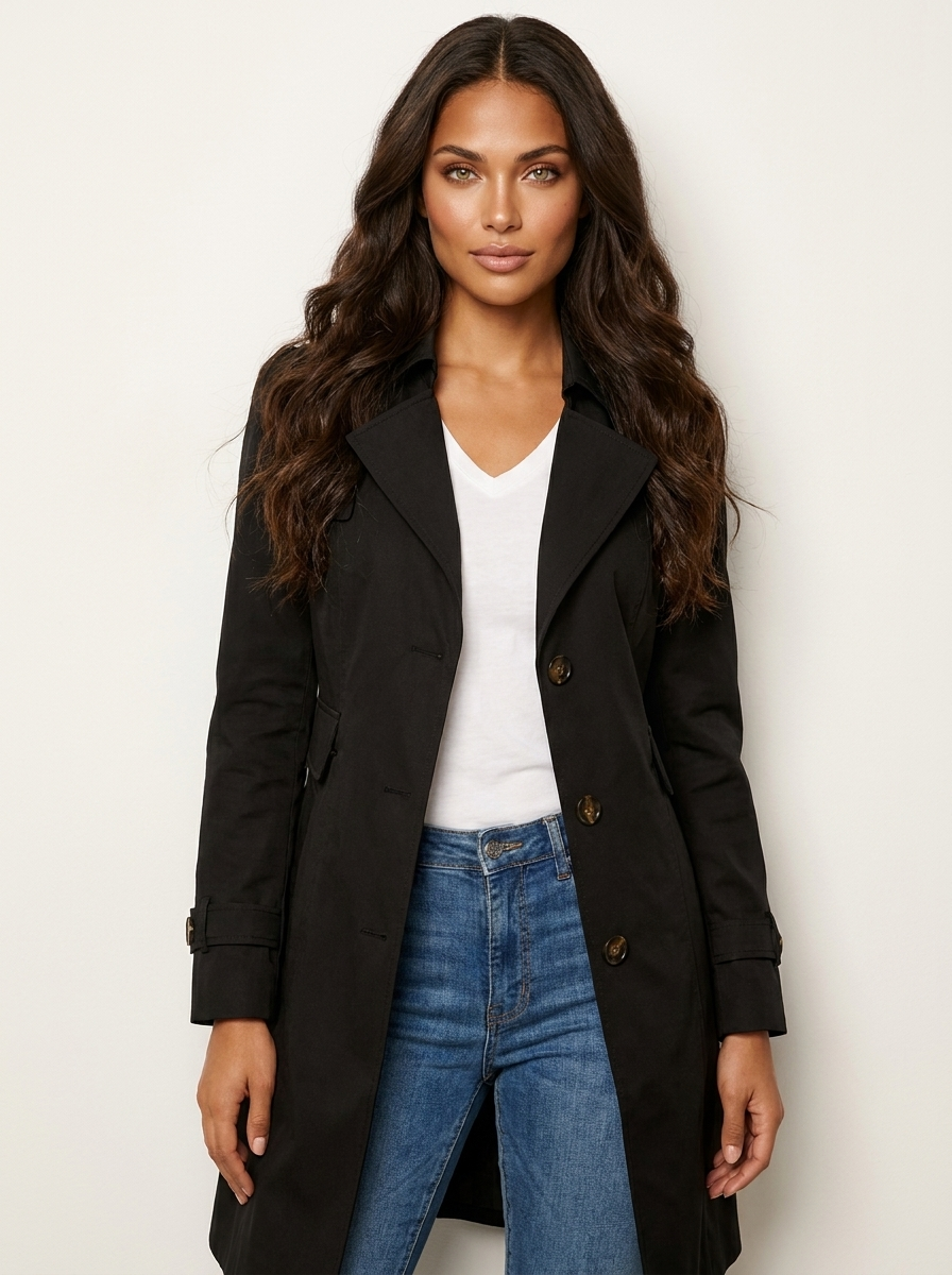 Women's Trenchcoat | Tailored Fit & Button Closure