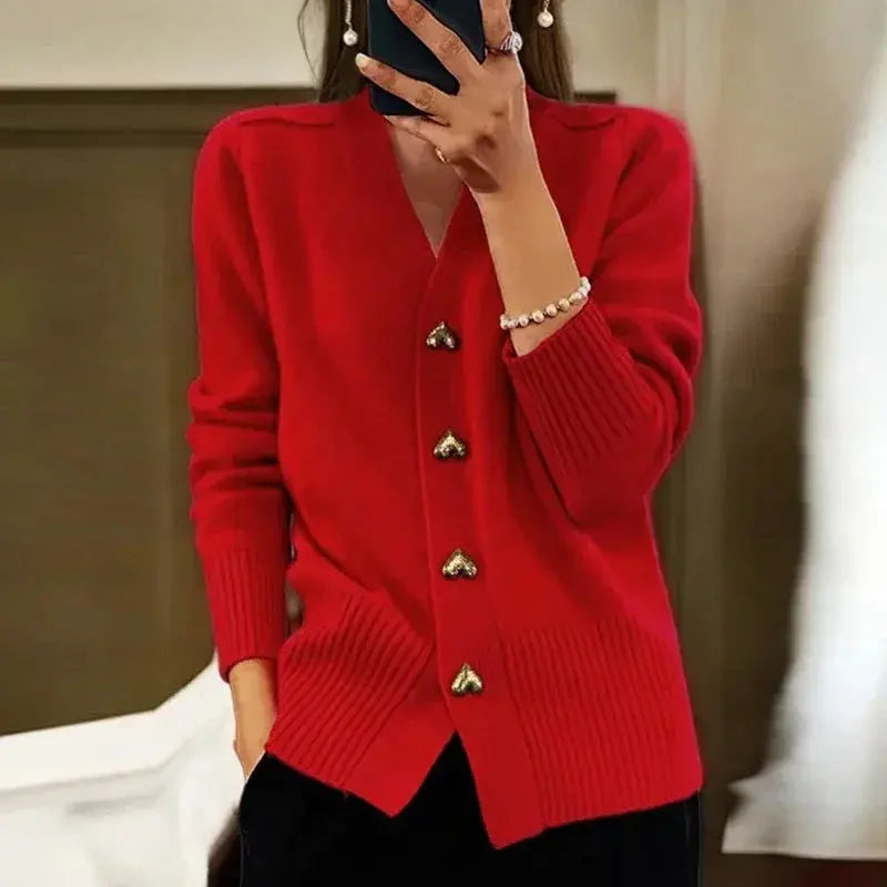 V-Neck Cardigan Sweater for Women – Stylish &amp; Cozy Layering Piece 0
