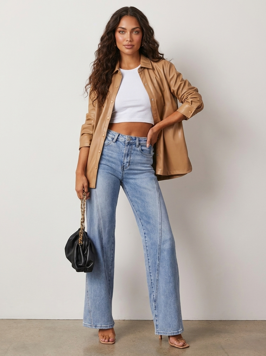 Women's Wide Leg Jeans | High Waist & Straight Fit