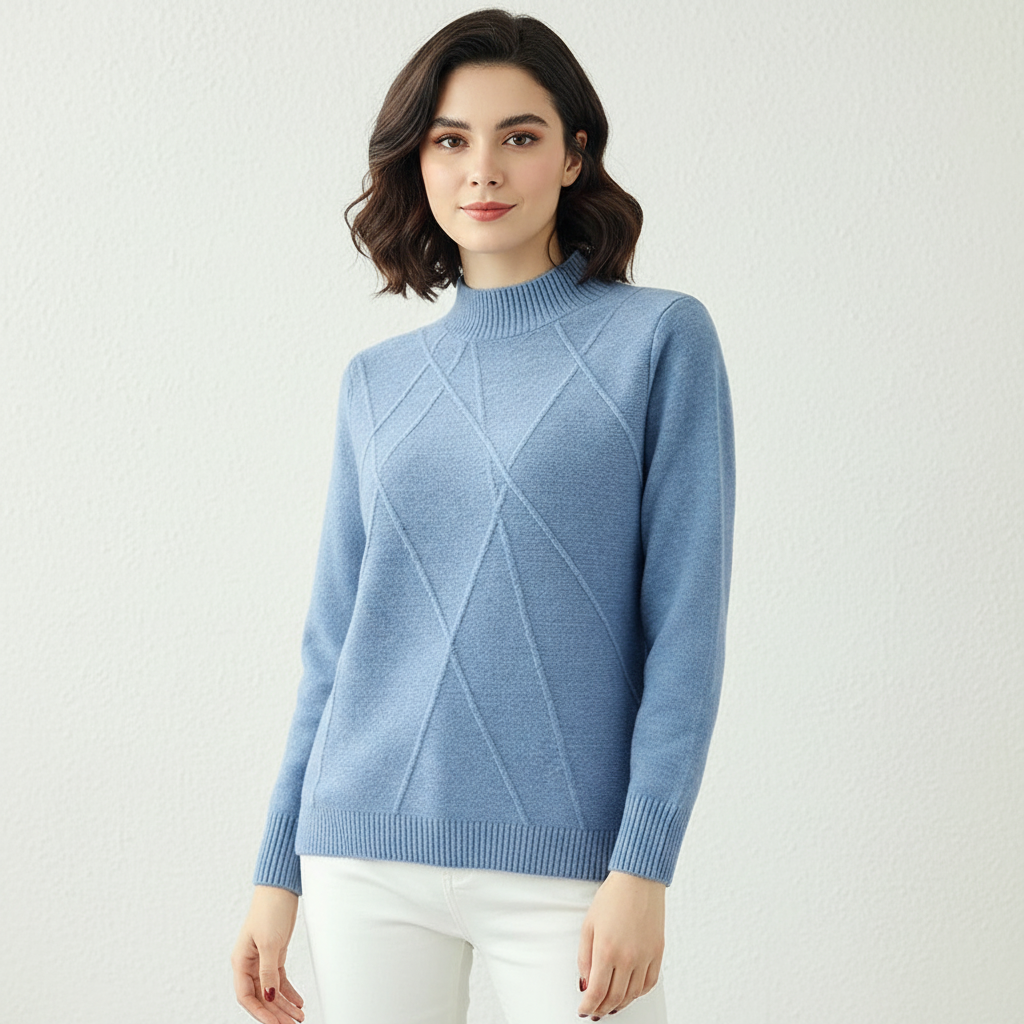 Dames Trui – Zacht Gebreid Model met Comfortabele Pasvorm Blauw / S - AIDA LENA