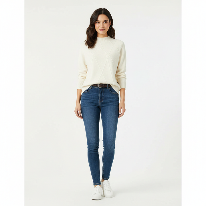 Dames Trui – Zacht Gebreid Model met Comfortabele Pasvorm Blauw / S - AIDA LENA